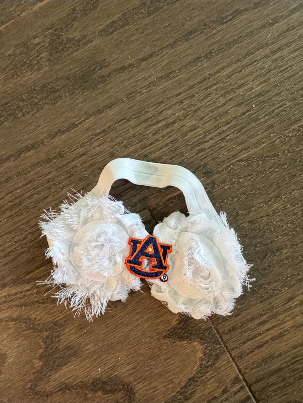 Auburn tigers White Floral Baby Headband